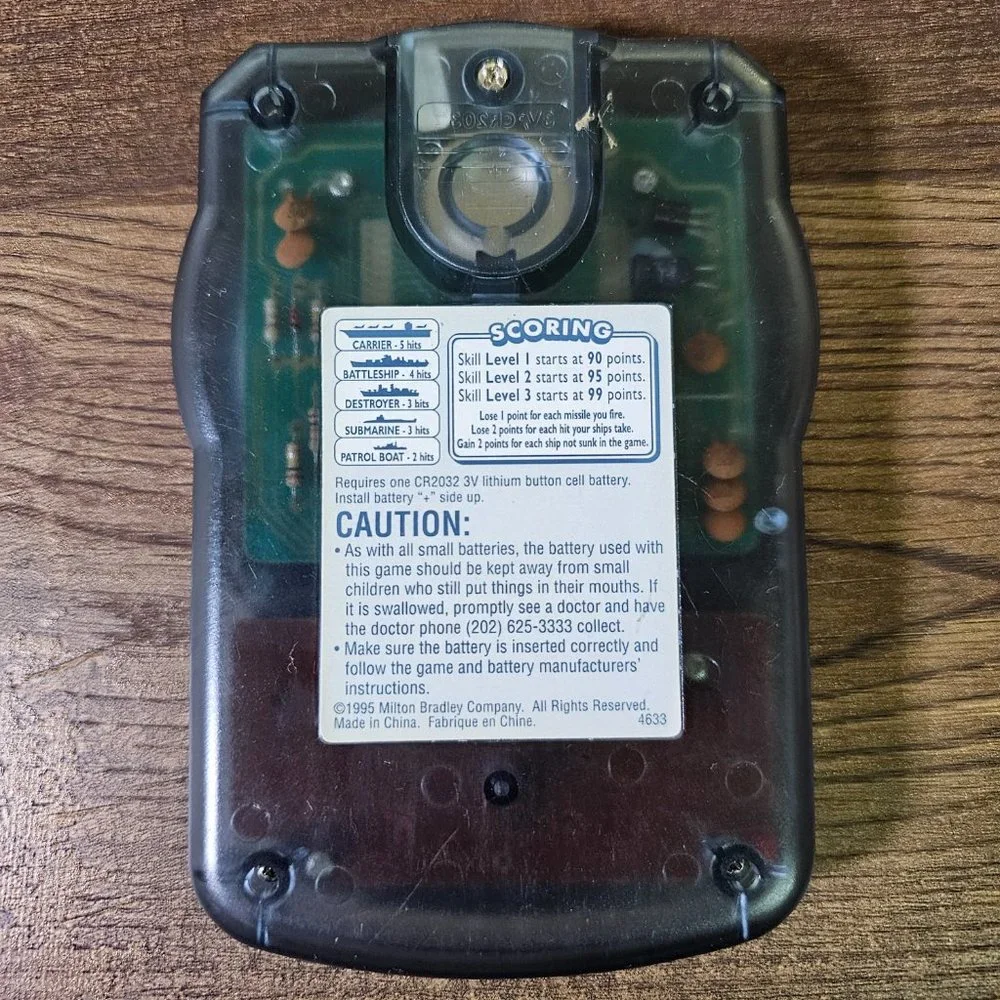 Vintage Battleship Electronic Handheld Game by Milton Bradley 1995.